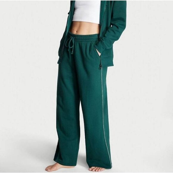 Victoria's Secret Cotton Fleece Wide Leg Lounge Pants - Picture 1 of 5